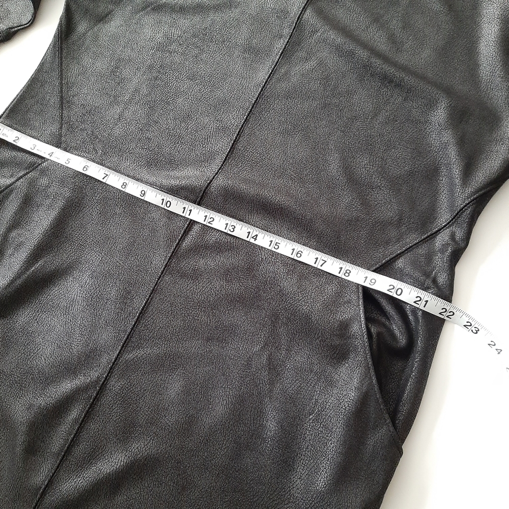 Gabrielle Union Shift Dress Black Leather Look Size Large - Picture 12 of 15